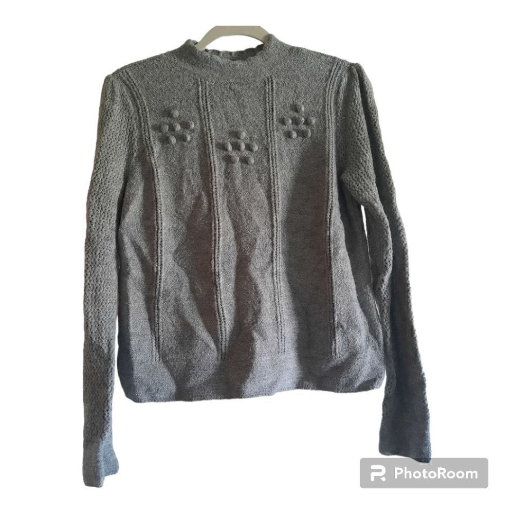 Lauren Conrad Metallic Knit Pompom Popcorn Sweater